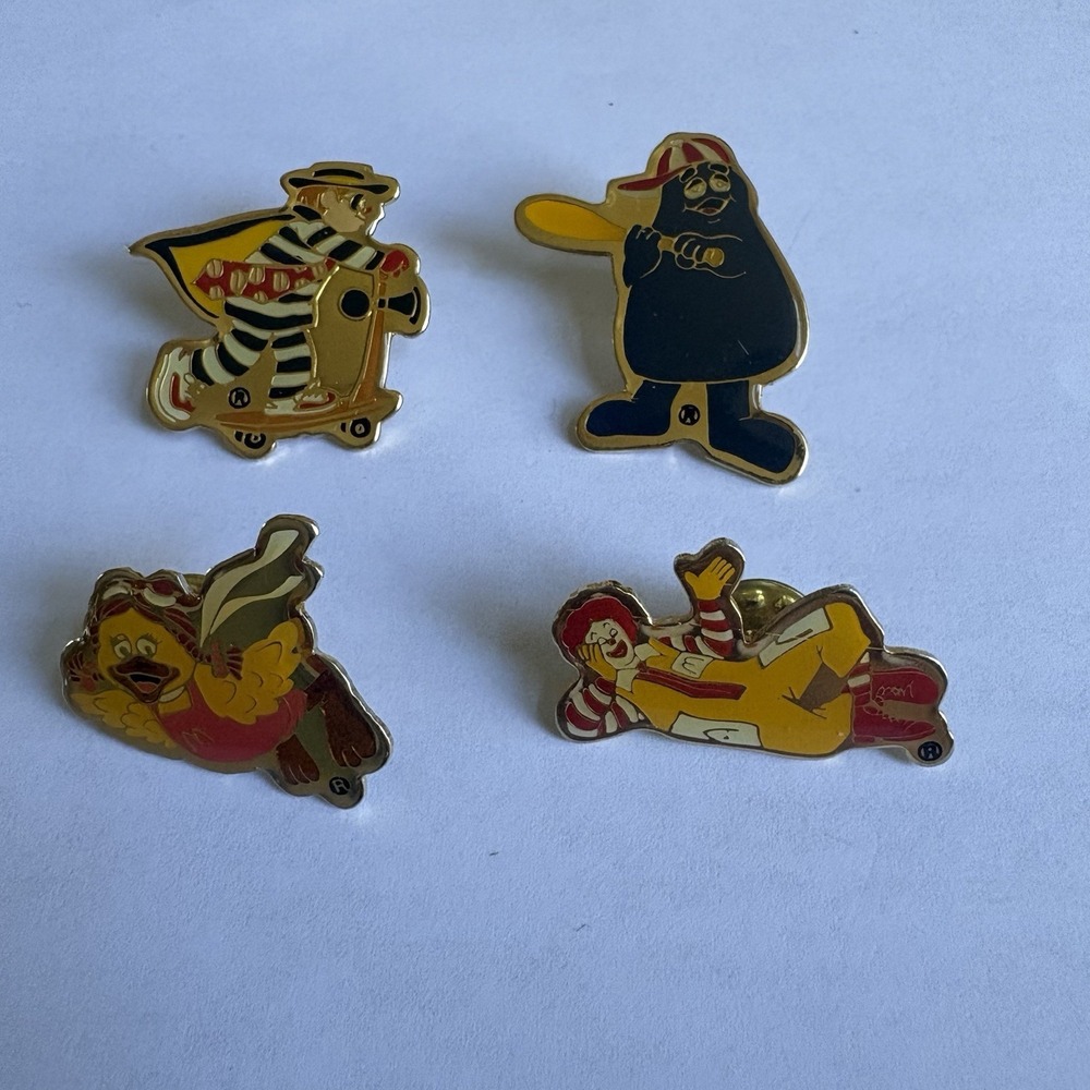 Vintage McDonaldland Character Pin Lot Ronald Grimace Hamburglar Birdie